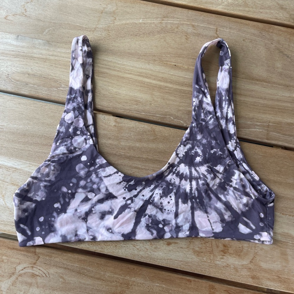 Mai underwear bikini top size large in purple tie dye print
